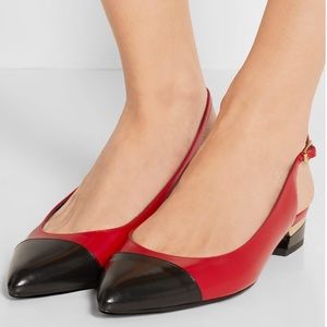 Lanvin Pointed Toe Two Tone Flats